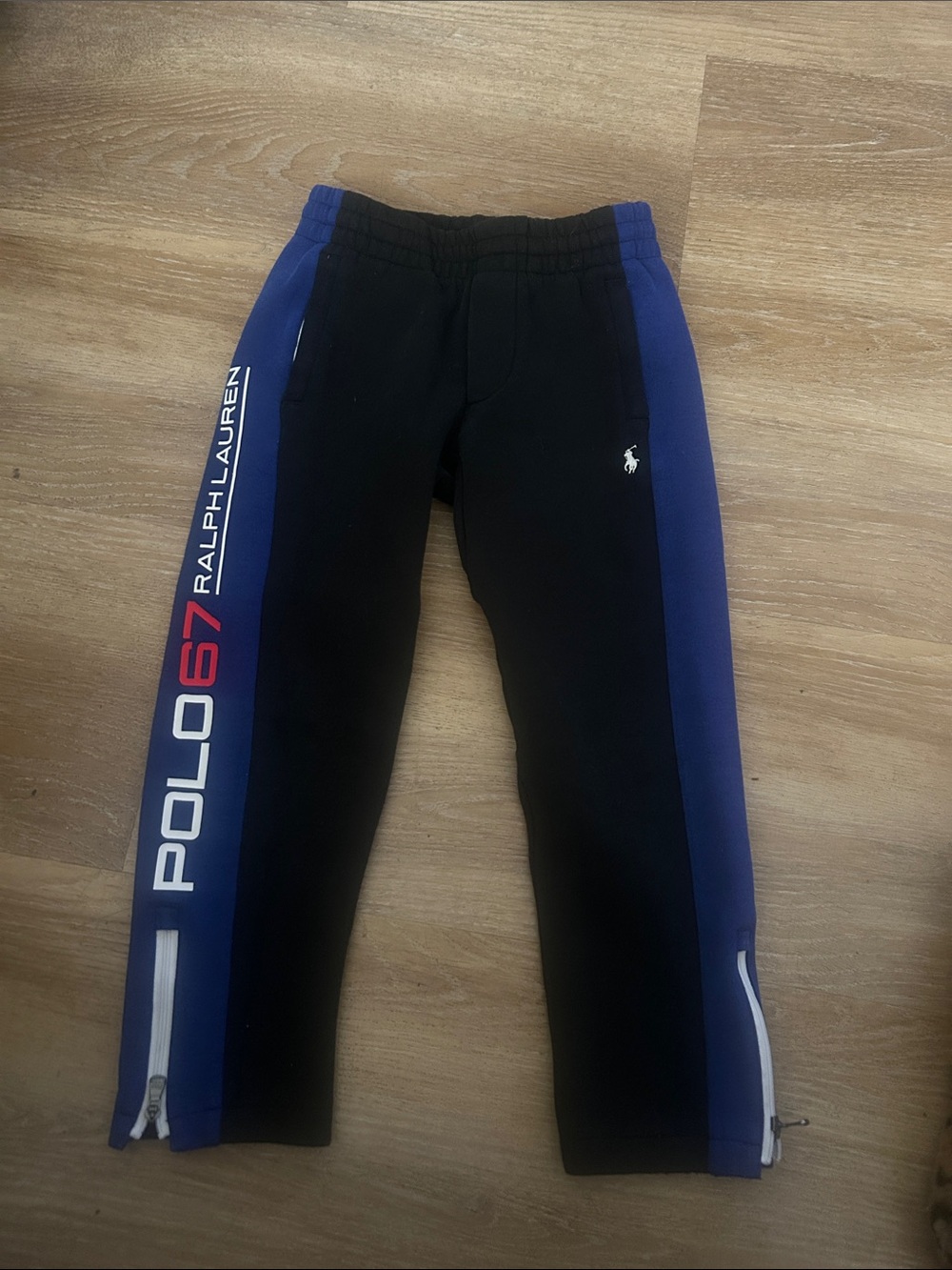 Polo by Ralph Lauren Black & Blue Jogger Track Pants